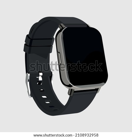Realistic Smartwatch icons isolated on white, technology electronic gadgets, wrist watch vector illustration, interesting modern electronic bands