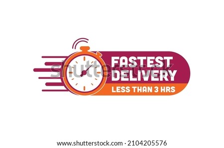 Express Delivery, Fastest Delivery Vector iCon with stop watch set Isolated White Background.