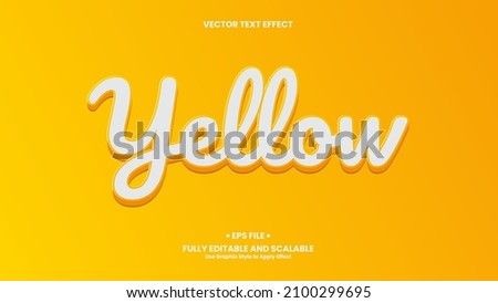 Yellow 3D Text Effect. Yellow text effect template with 3d style use for title, headline, logo and business brand