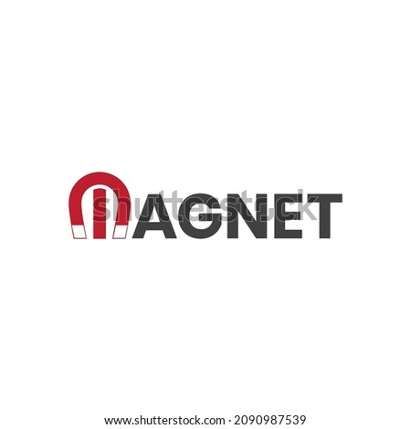 magnet logo wordmark magnet typography wordmark logo vector