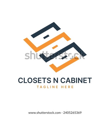 Cabinets and closets Logo design Modern Minimalistic style concept