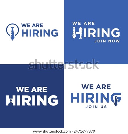 We are Hiring design collection for poster and social media post creative modern HR recruitment logo