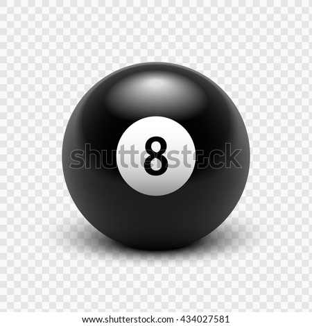 Vector illustration billiards. Eight Ball. Isolated on a transparent background. 8. EPS 10