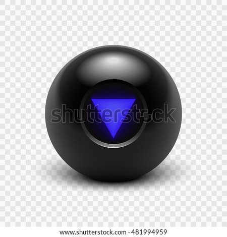 Vector illustration Magic 8 ball. Eight. Isolated on a transparent background. EPS 10