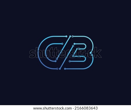 Letter CB and DB Technology and Network connection Logo concept. Circuits   Design Technology, Digital Interfaces and Digital Network Vector Template.