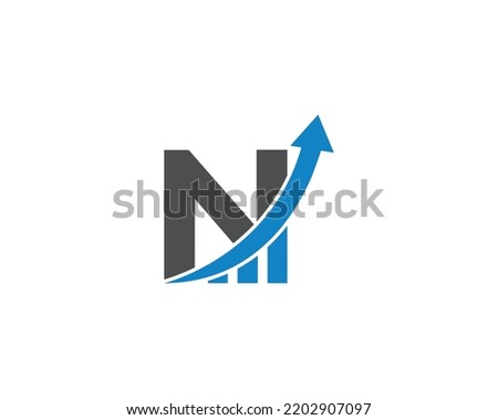 Abstract Letter N Financial and Marketing Logo Designs Concept. Creative Accounting, Up Arrow and Investment Vector Icon.