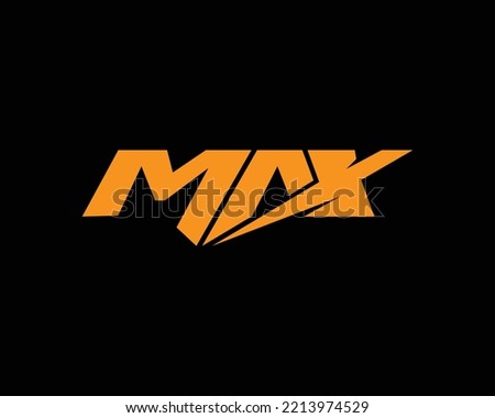 Abstract Max Letter Unique Logo Design. Exclusive Vector Illustration On Black Background.