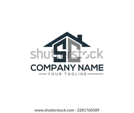 Abstract SC Letter Creative Home Shape Logo Design. Unique Real Estate, Property, Construction Business identity Vector Icon. 