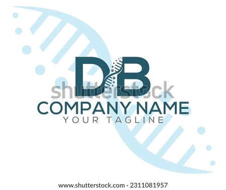 Abstract Letter DB DNA Biology Logo Concept. Creative Science, Laboratory and Biotechnology Vector Icon.