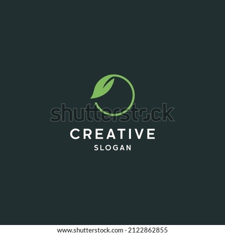 Letter o leaf logo icon flat design template 