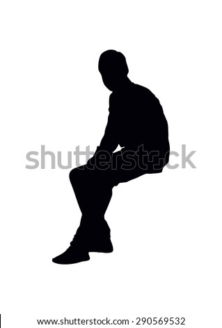 Sitting Boy'S Silhouette Stock Vector 290569532 : Shutterstock