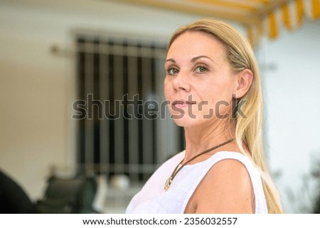 Similar – Image, Stock Photo Woman with big eye looking through a magnifying glass