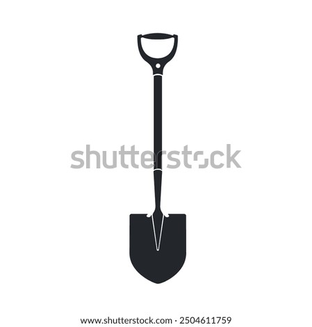 Shovel Silhouette Icon. Gardening tool.