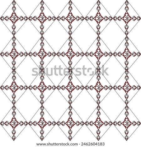 Beautiful metal grid frame for gate door crossing design. Surface pattern of ceramic floor. Tablecloth and wrapped paper gift design concept. 