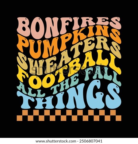 Fall Football Groovy T shirt Design