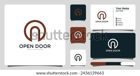 Design logo letter o and door. Premium Vector