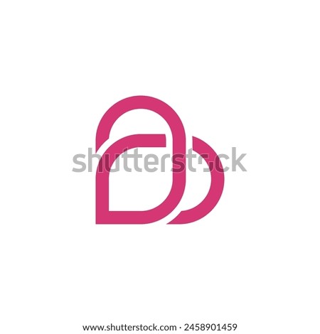 Letter b logo design with love shape. Premium Vector