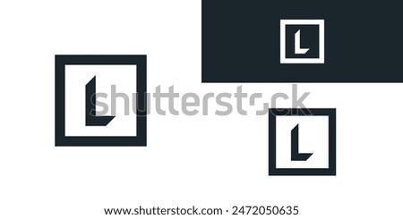 Square shape style letter L logo design. Premium Vector