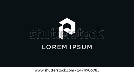 Letter P logo design with a unique line concept. Premium Vector