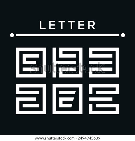 Set of logo design letter E with square style. Premium Vector