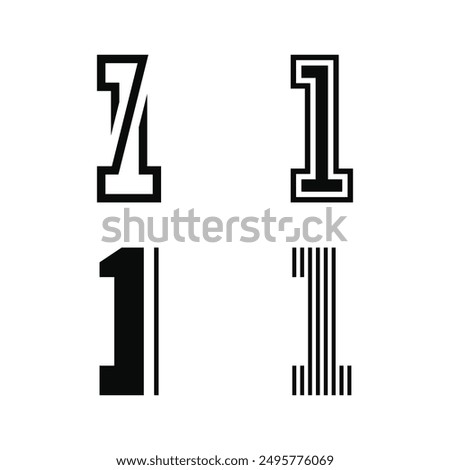 Set of creative number 1 logo design. Premium Vector