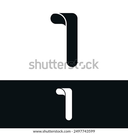 Abstract number 1 logo design concept. Premium Vector