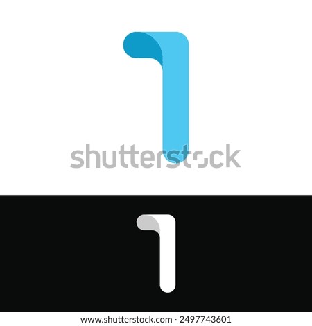 Abstract number 1 logo design concept. Premium Vector