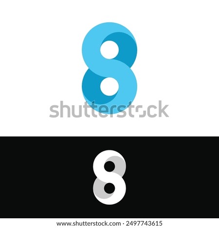 Abstract number 8 logo design concept. Premium Vector