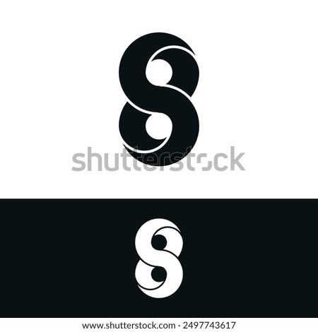 Abstract number 8 logo design concept. Premium Vector