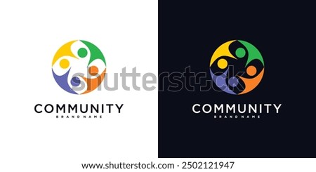 Creative colorful community logo design template sign and symbol. Premium Vector