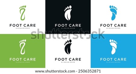 Abstrack foot care logo design. Premium Vector