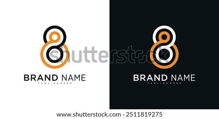 Modern number 8 abstract logo, creative number design. Premium Vector