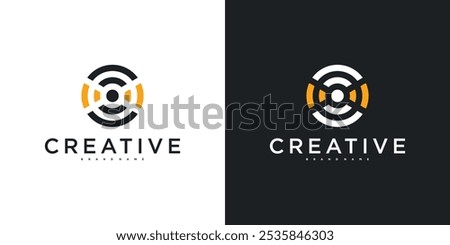 Modern wireless signal logo design. Premium Vector