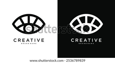 Creative vision eye logo design. Premium Vector