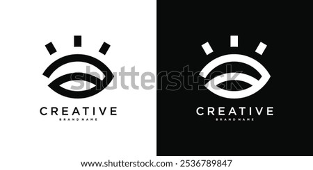 Creative vision eye logo design. Premium Vector