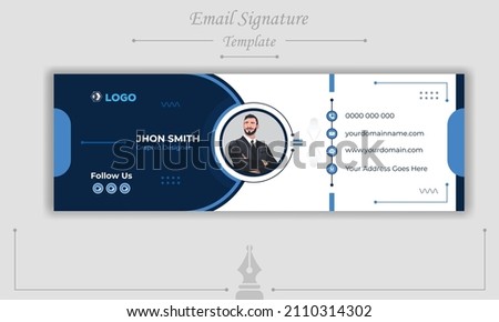 Corporate email signature for all business with white background, unique vector design template.