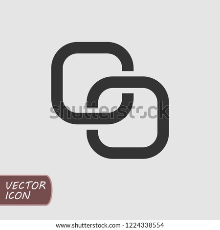 Square chain rings flat vector icon.