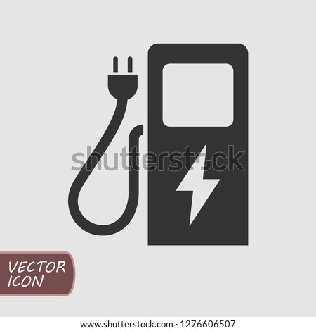 Car charging station icon in trendy flat style. Vector illustration.