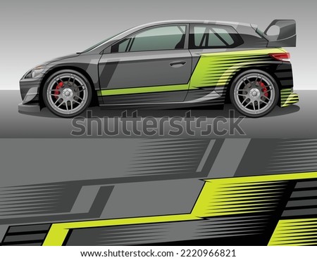 Car wrap vinyl racing decal ornament. Abstract geometric striped sport background design print template. Vector illustration.