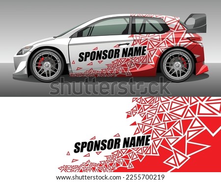 Car wrap vinyl racing decal ornament. Abstract geometric triangle sport background design print template. Vector illustration.
