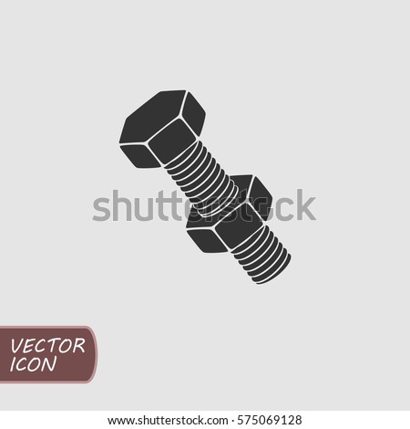 Bolt and nut vector icon