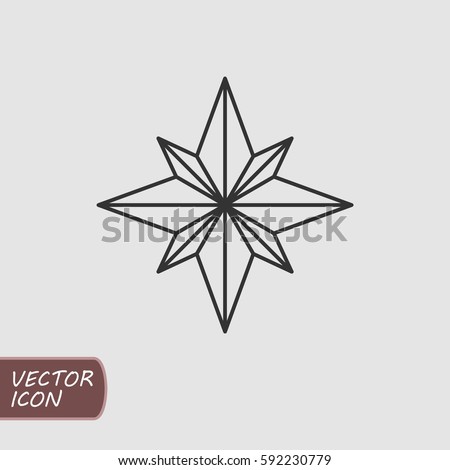 Compass star vector icon