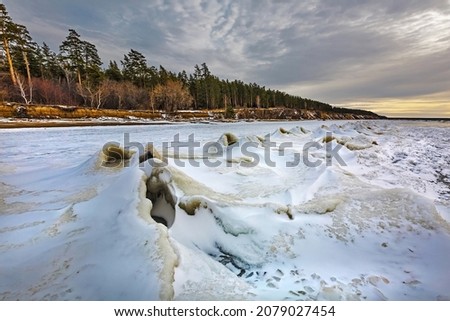 Similar – Image, Stock Photo Ice Age | Forest Puddle