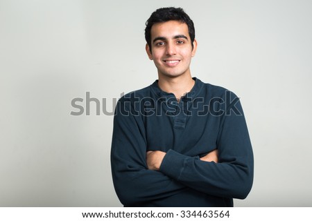 Similar – Image, Stock Photo Smiling ethnic man with headphones in city