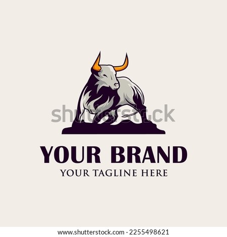 Bull or buffalo logo design illustration
