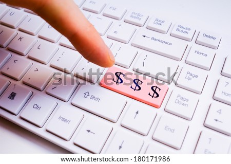 Keyboard with dollar sign button. electronic banking