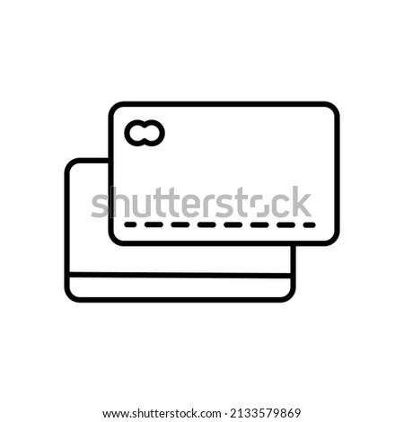 Line art card. Mobile payment. Credit card icon. Online banking. Vector illustration. stock image. 