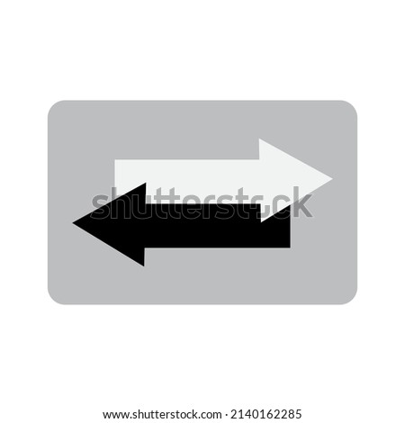 Icon with black two arrows right left. Arrow vector icon. Vector illustration. stock image. 