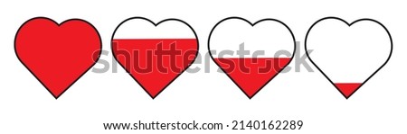 Illustration with empty hearts filled for decoration design. Empty hearts filled. Red heart. Vector illustration. stock image. 