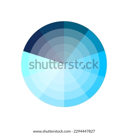 Colorful blue circular palette gradient. Rainbow gradient. Vector illustration.